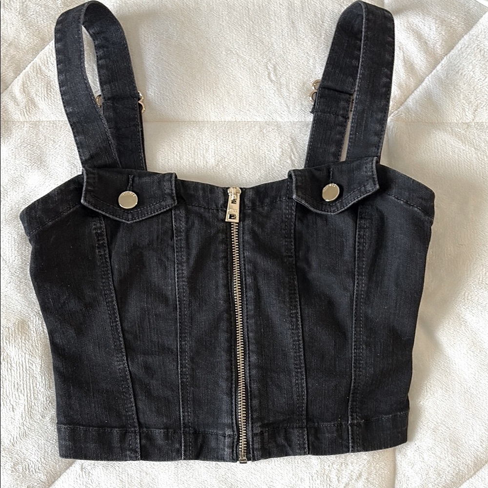 Guess Black Denim Tank Top